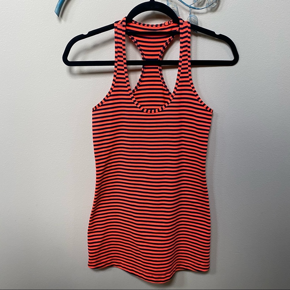 ❤️Lululemon Cool Racerback tank women’s orange and black scoop neck CLEARANCE